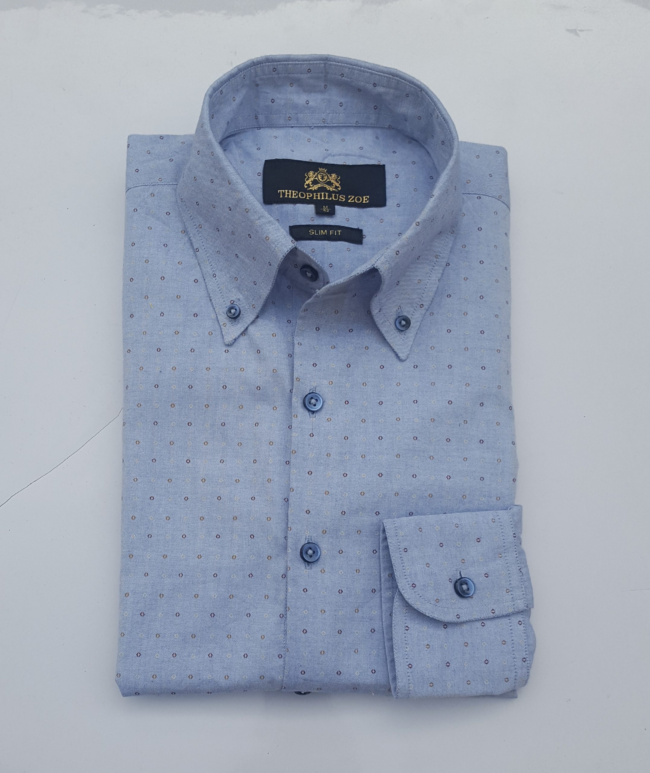 Light Blue Polka dot chambray