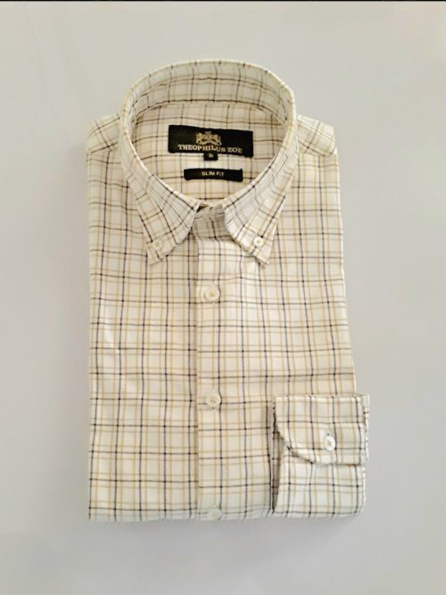 Cream oxford check
